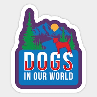 DIOW Dog Trees Mountains Sticker